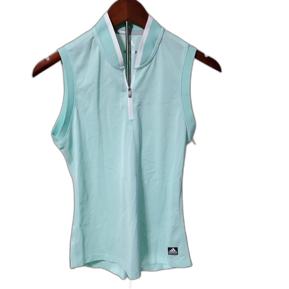 Adidas Golf NWT Women's Mint Green Moisture Wick Sleeveless Polo Sizes Sm